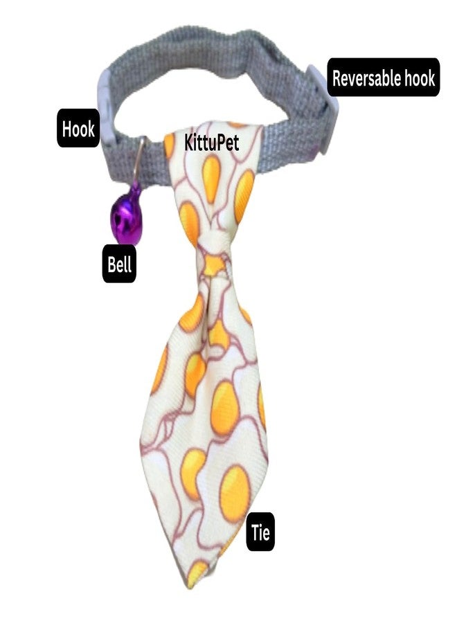 KittuPet ربطة عنق للكلاب من KittuPet، طوق فريد للكلاب، طوق فريد للقطط، مشبك قابل للفك (أصفر، تصميم مطبوع) - Image 3